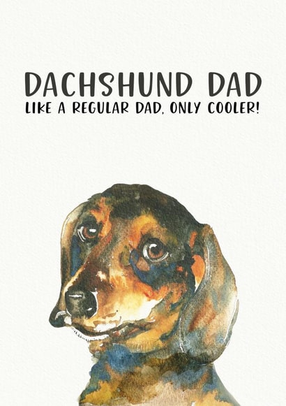 Dachshund Dad Birthday or Father's Day card created by Jo Scott Art