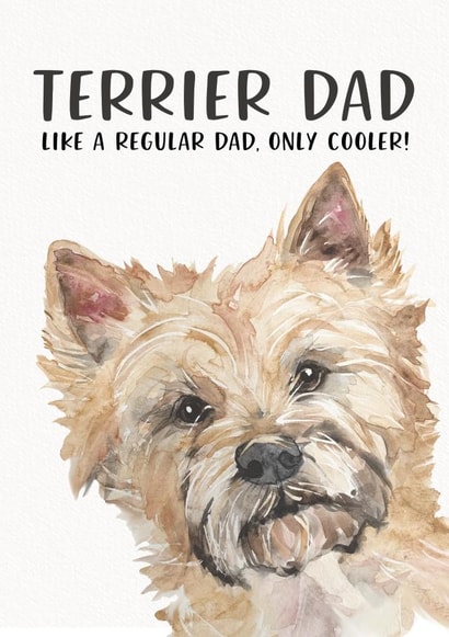 Cairn Terrier Dad Card created by Jo Scott Art