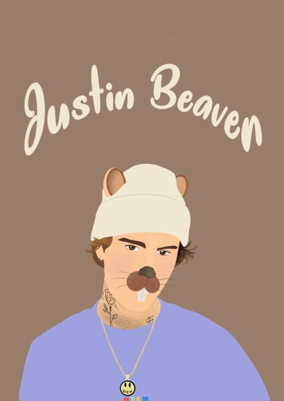 Justin Bieber Pun Card created by HipArtDesigns