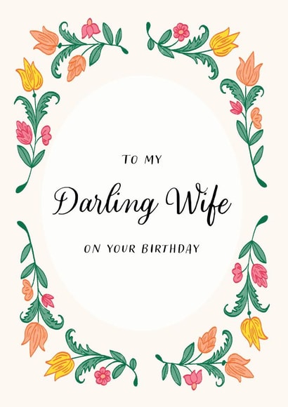 Vintage Floral Wife Birthday Card created by Joyous Designs UK