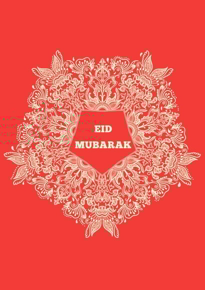Eid Mubarak traditional card created by HennaHunar