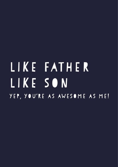 Like father like son, father's day card created by Heather Alstead Design LTD