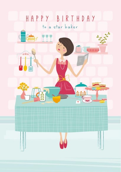 Happy Birthday Lady Baking Card created by Little Stringers