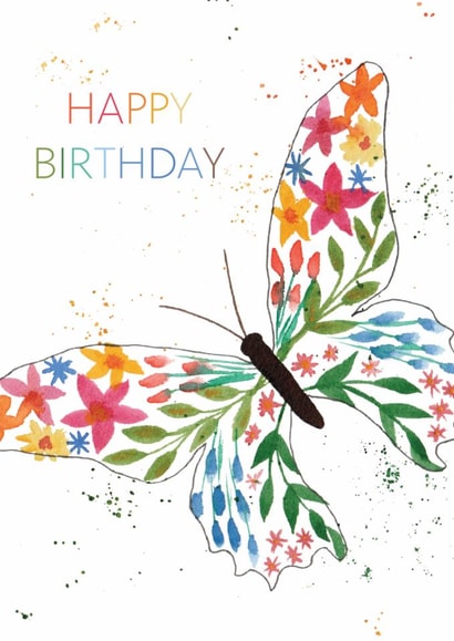 Rainbow Butterfly Birthday Card created by Elizabeth Amy Art
