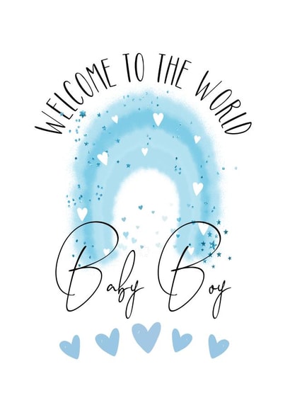 Rainbow Baby Boy Card created by Louise Potton Designs