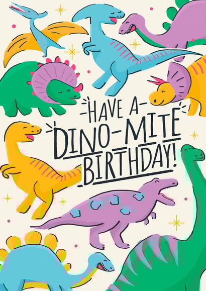 Dino-mite Dinosaur birthday card created by Wild Card