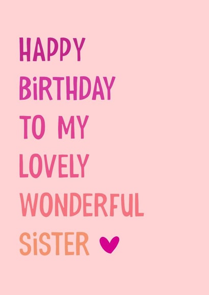Lovely Wonderful Sister Birthday card created by AJK Stitch Designs 