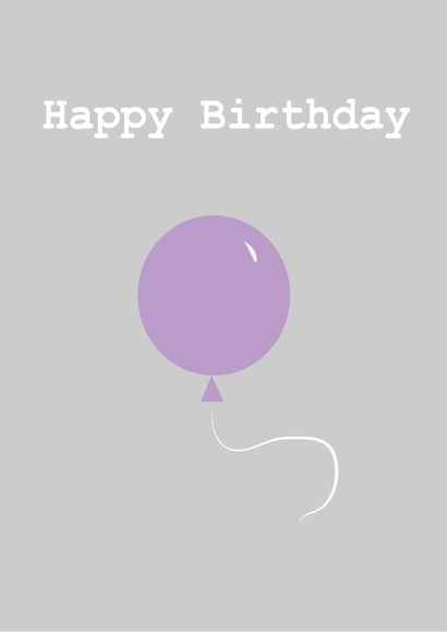 Happy Birthday Lilac Balloon Card  created by Hundreds & Thousands