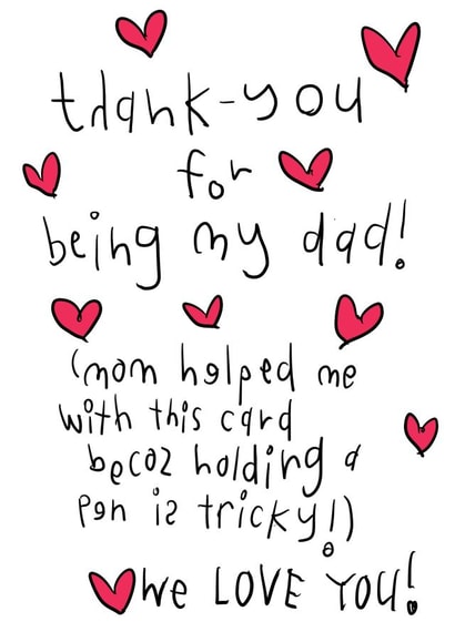 Father’s Day card from the baby created by Che Dyer