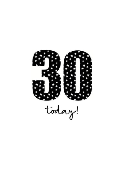 Classic 30th Birthday Card - Stars created by Audrey & Coco