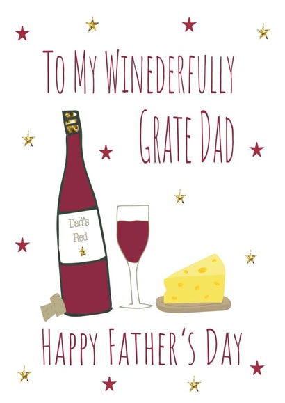 Red wine and cheese Father's Day card created by Missycards