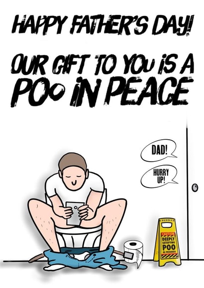 Father’s Day Dad on Toilet Card created by picsandsquiggles