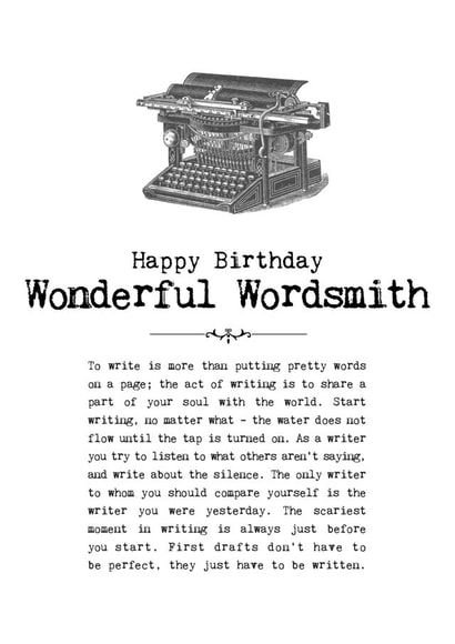 Happy Birthday Wonderful Wordsmith created by Coulson Macleod