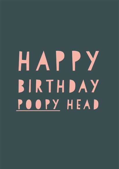 happy birthday poopy head created by Heather Alstead Design LTD