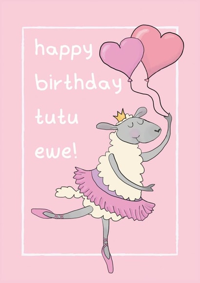 Happy Birthday Tutu Ewe Kids Card created by Anj Art