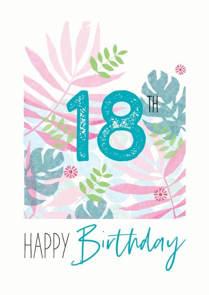 18th Happy Birthday Tropical Card created by Clare Joys