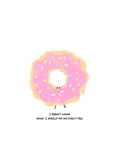 Donut joke appreciation card created by DigitalByHarry