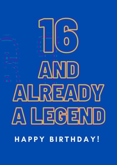 16th birthday legend card created by ERC Design