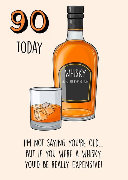 90th Birthday Whisky Card created by Poppy & Mabel 