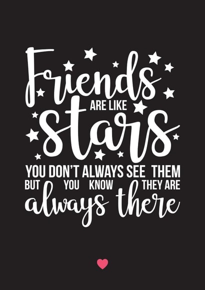 Friends are like stars card created by A Piece of HeART UK