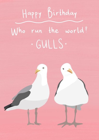 Beyoncé inspired seagull birthday card created by Sarah Stephenson