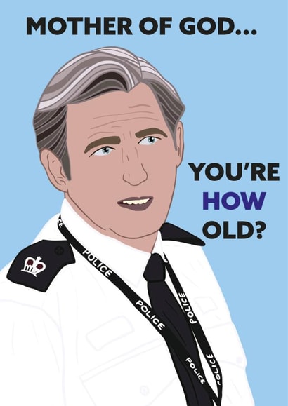 Line of Duty Mother of God Hastings Birthday card created by Iconicus Design