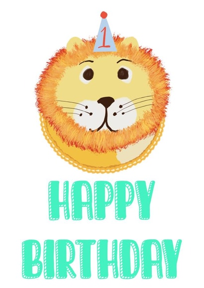 Happy First Birthday Lion Cake created by Annie