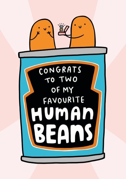 Congrats Engagement Humans Beans Card created by Arrow Gift Co