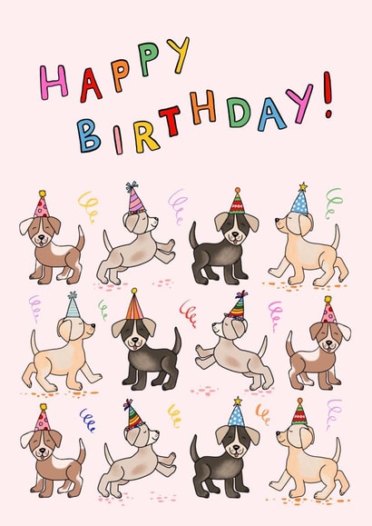 Cute Puppy Happy Birthday card created by Hello Hatty
