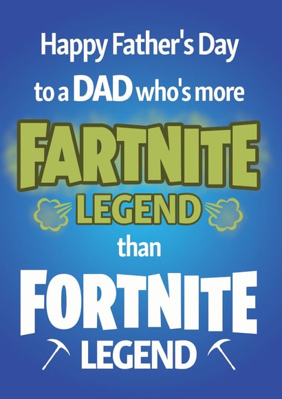 Fartnite Legend Father's Day card created by NEEDL designs