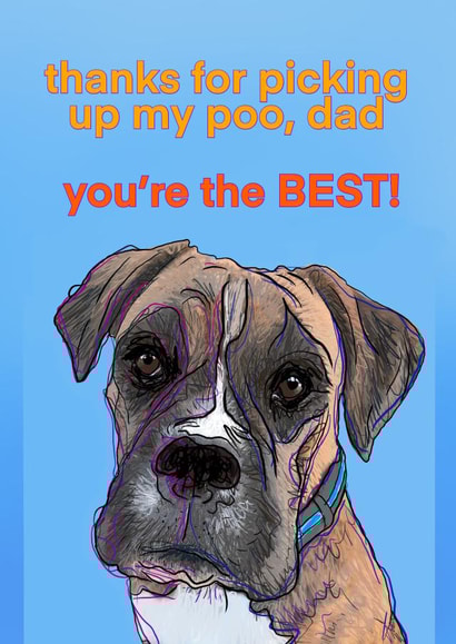 Boxer dog Father’s Day card created by Tilly From The Tuck Shop