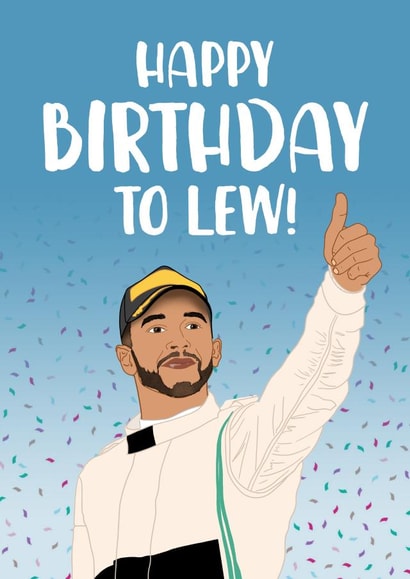 Lewis Hamilton Formula 1 Birthday Card created by The Cake Thief