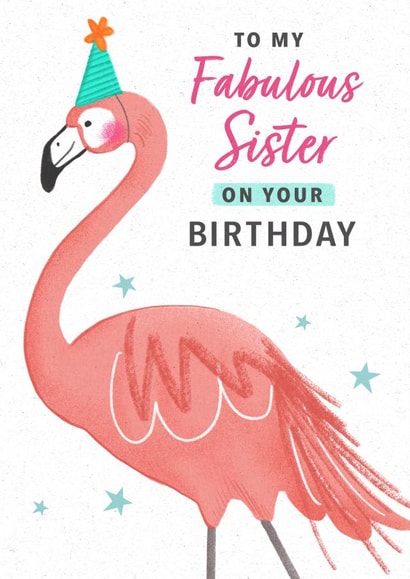 Sister - Birthday - Cute - Flamingo Card created by Dalia Clark Design