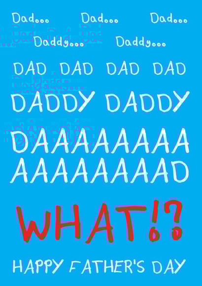DAD DAD DAD Happy Father's Day Card created by @Cupsie's Creations