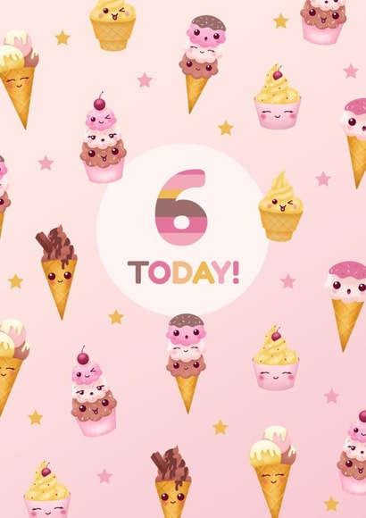 6 Today Ice Cream Birthday Card created by Evie Garnett Designs
