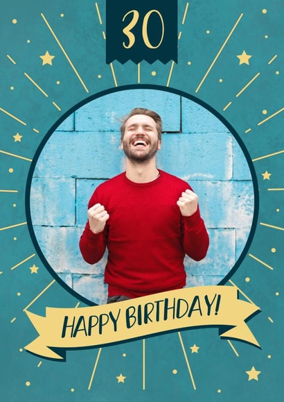 Personalised Photo 30th Birthday card created by Evie Garnett Designs