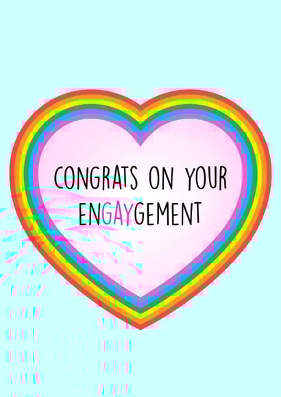 Congrats on your enGAYgement - LGBTQ engagement card created by Poppy & Mabel 
