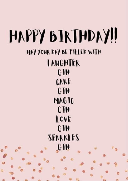 May your day be filled with Gin birthday card created by Hare and Bear Design