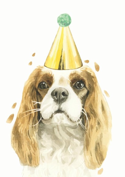 Cavalier King Charles Spaniel Birthday Card created by Robert James Hull