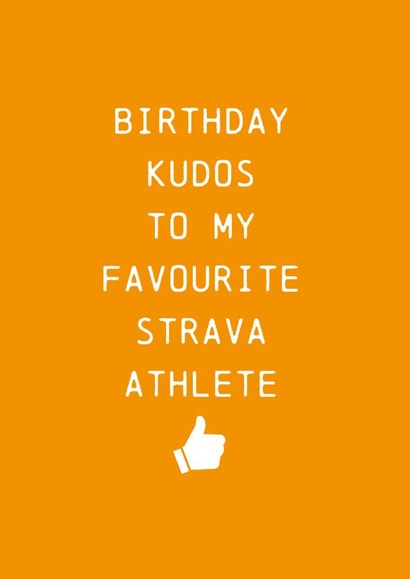 Birthday Kudos, Strava birthday card 1001 created by Urban Collie