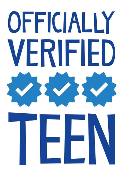 Social Media Verified Teen Birthday Card created by @LIKEYPARK