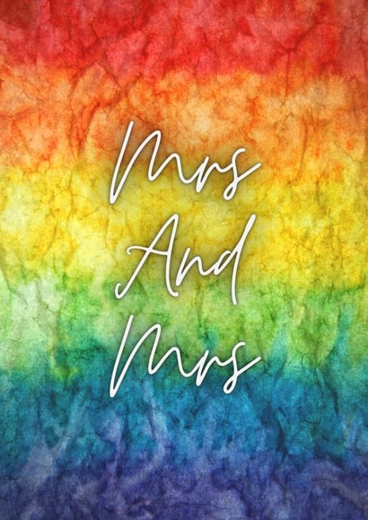 Mrs and Mrs - Wedding Pride card created by Laura Charlotte