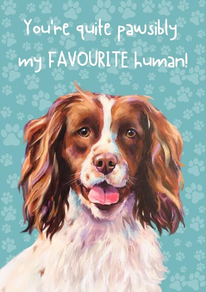 Friendship Love Springer Spaniel Dog Card created by Anj Art