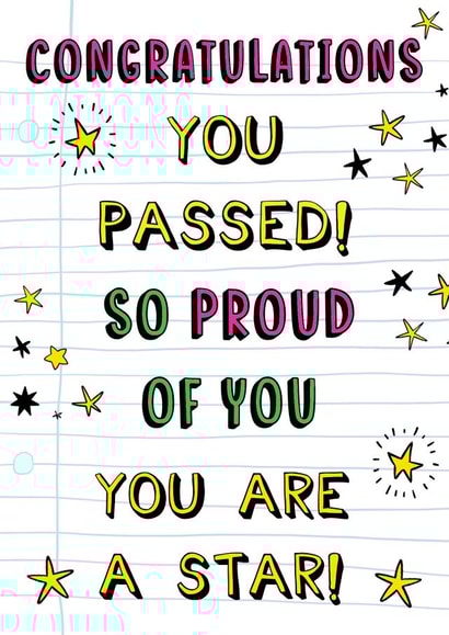 Congratulations on passing your exams!  created by Poppy & Mabel 
