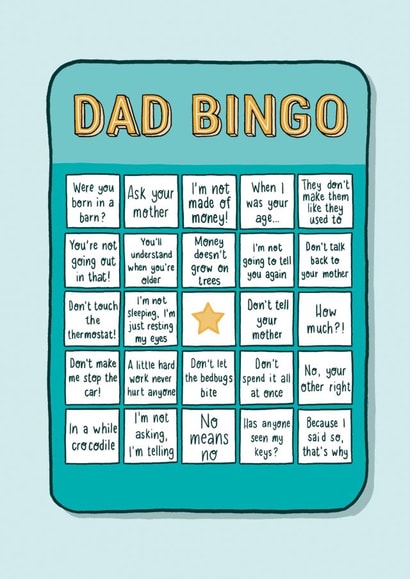 Dad Bingo Father's Day Card created by Poppet and Moose