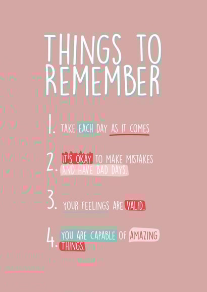 Things to remember mental health card created by PaperJack Illustrates