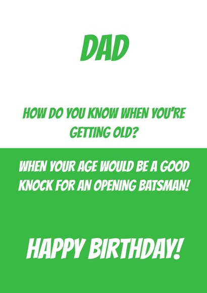 Happy Birthday Dad Cricket card created by SayItWithSport