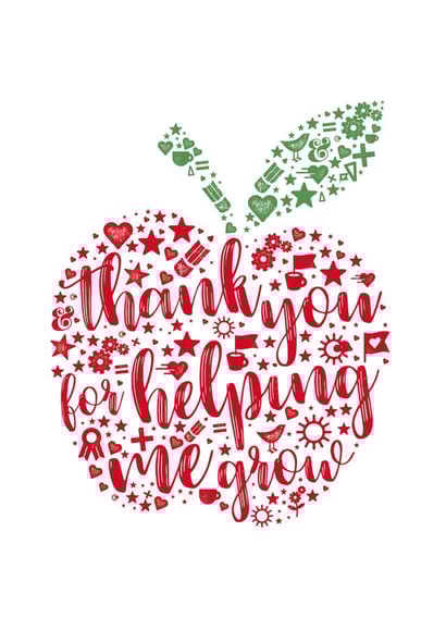Apple teacher thank you card created by Ellie's Little Studio