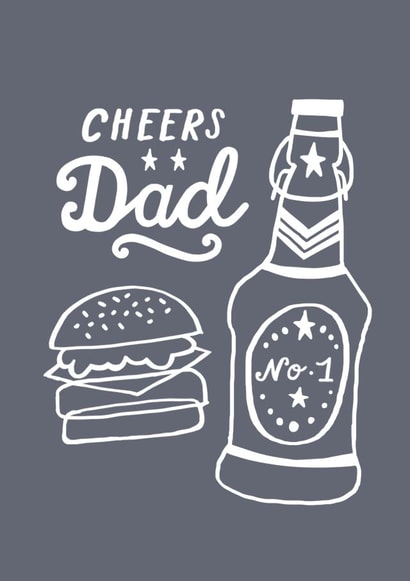 Beer and a Burger Father's Day Card created by Sadler Jones