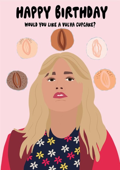 Vulva Cupcake Birthday Card created by Sweetlove Press